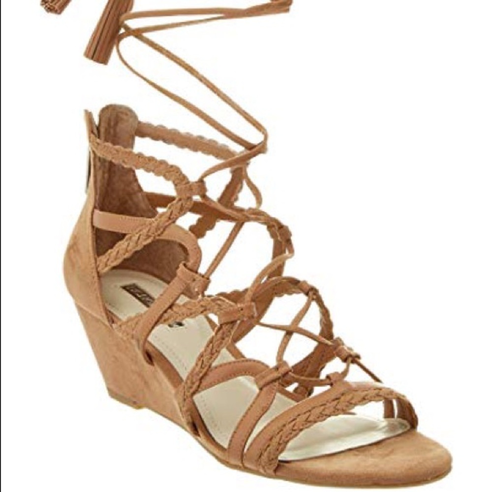 BCBG generation ankle wrap platform sandal